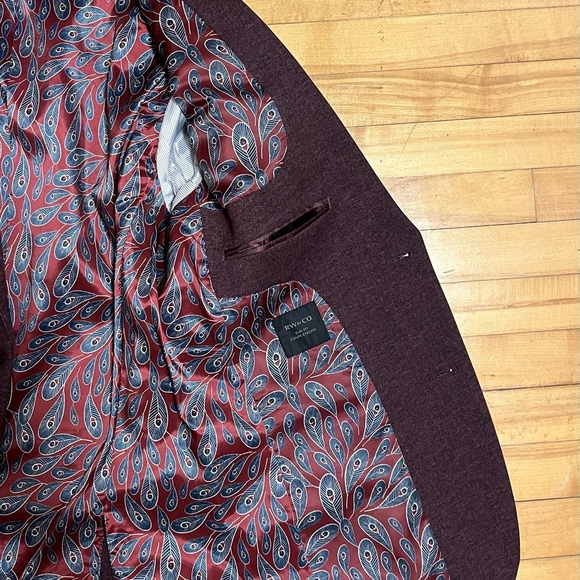 Men’s Rw&Co Summer sports coat in burgundy slim fit - Picture 6 of 6